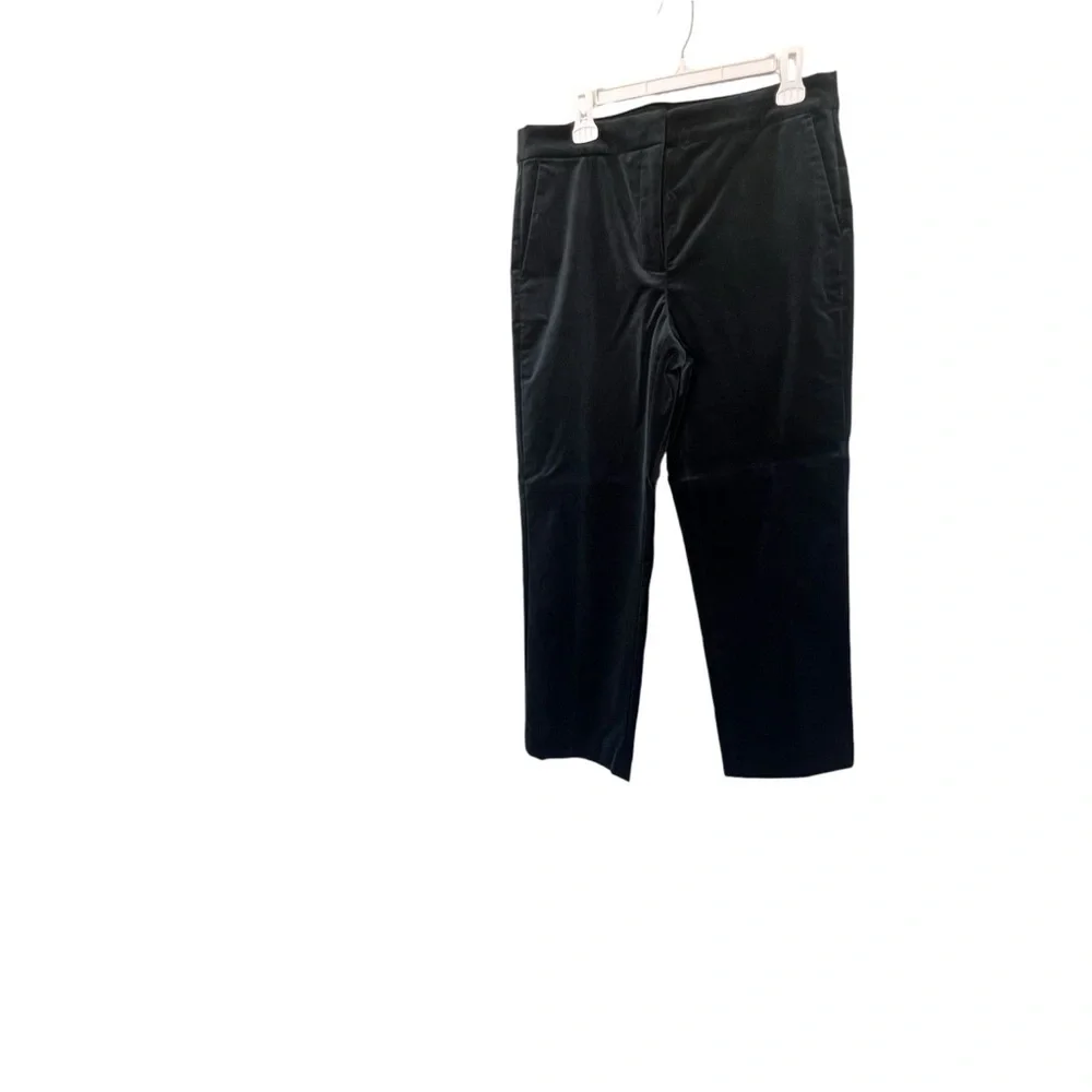 J.Crew Kate Straight-Leg Pant in Stretch Velvet in Black Color Size 12
